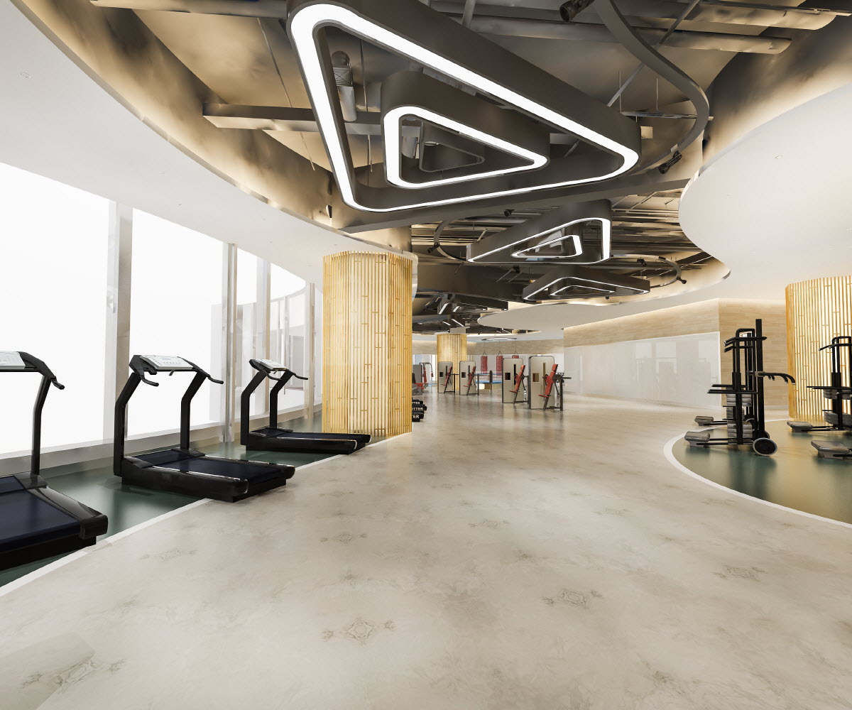 3d rendering modern loft gym and fitness